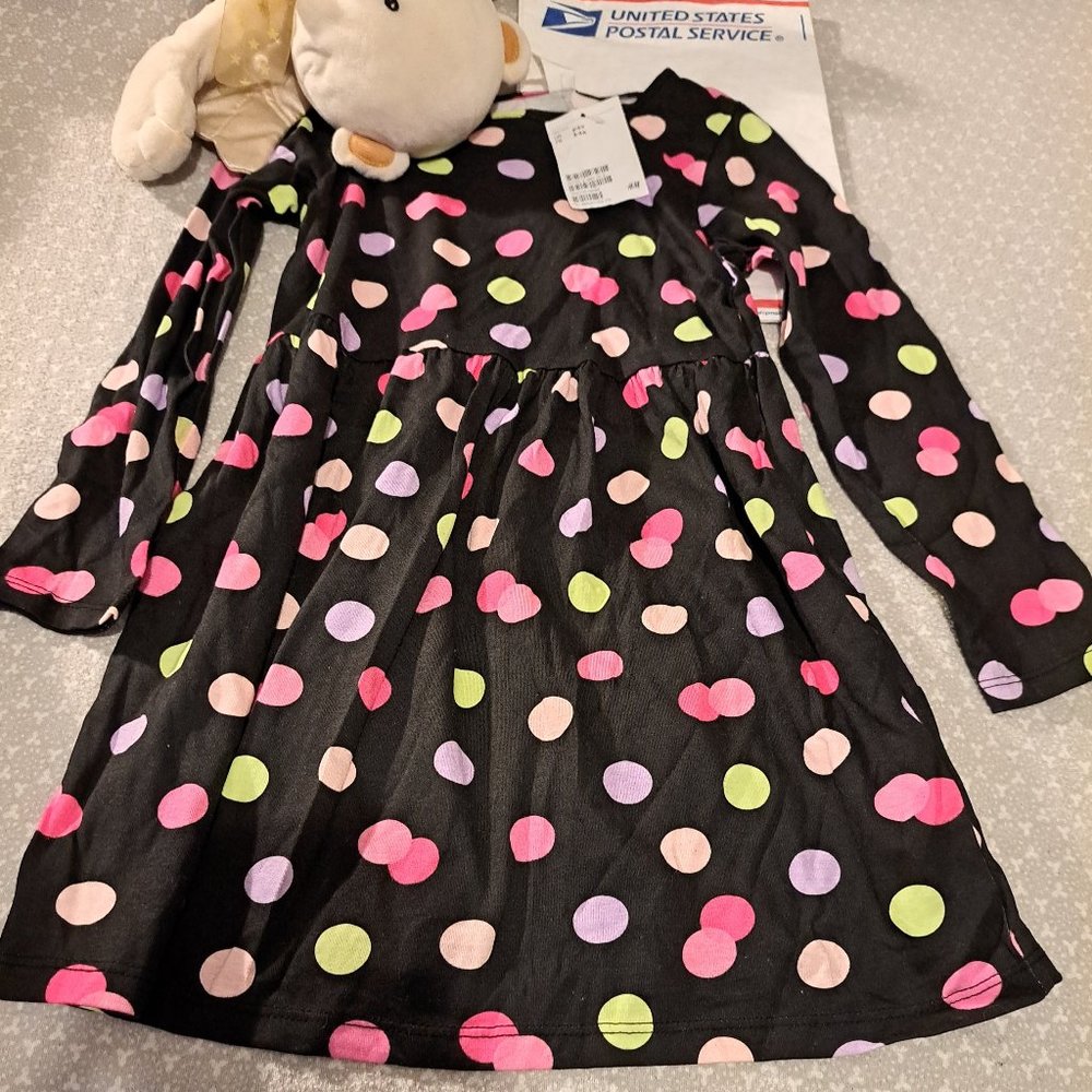 *  H & M  - LITTLE GIRLS  POLKA DOT DRESS * Girls Size 4-6